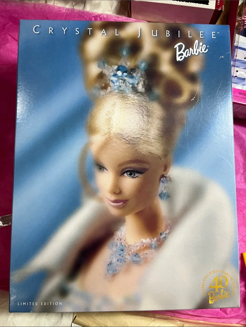 Mattel 1998 Crystal Jubilee Barbie Doll (#21923) Loose in box with stand